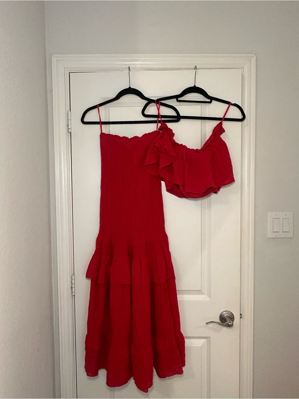 Red Two-Piece Ruffled Skirt Set - Picture 1 of 1